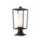 Z-Lite Sheridan 1 Light Outdoor Pier Mounted Fixture, Black & White Opal 595PHMR-533PM-BK - alternate 1